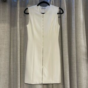 NWT Elizabeth and James Dress Women's 8 Mini Cocktail Dress Front Zip White